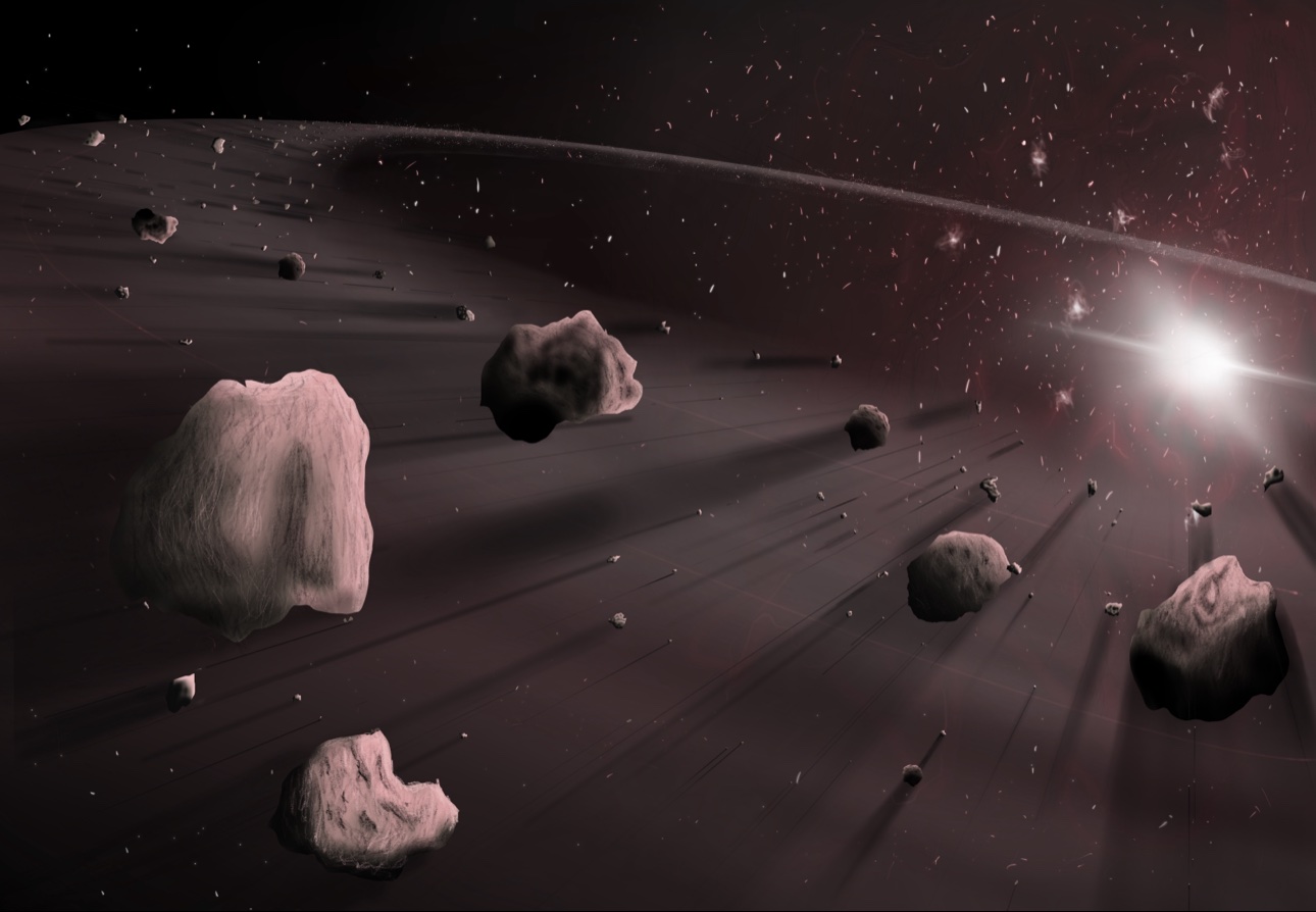 A rocky asteroid field in deep space