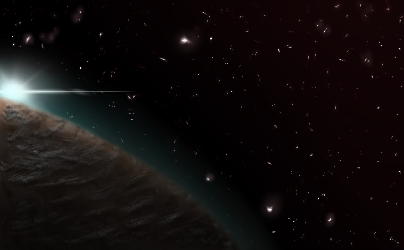 A planet's atmosphere seen from space